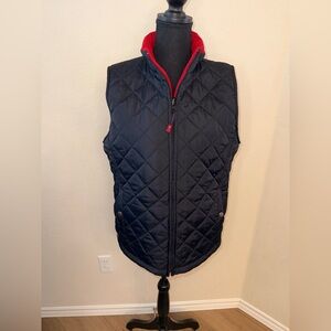 Ralph Lauren Reversible Quilted & Fleece Vest Men’s Large Red Black Full Zip
